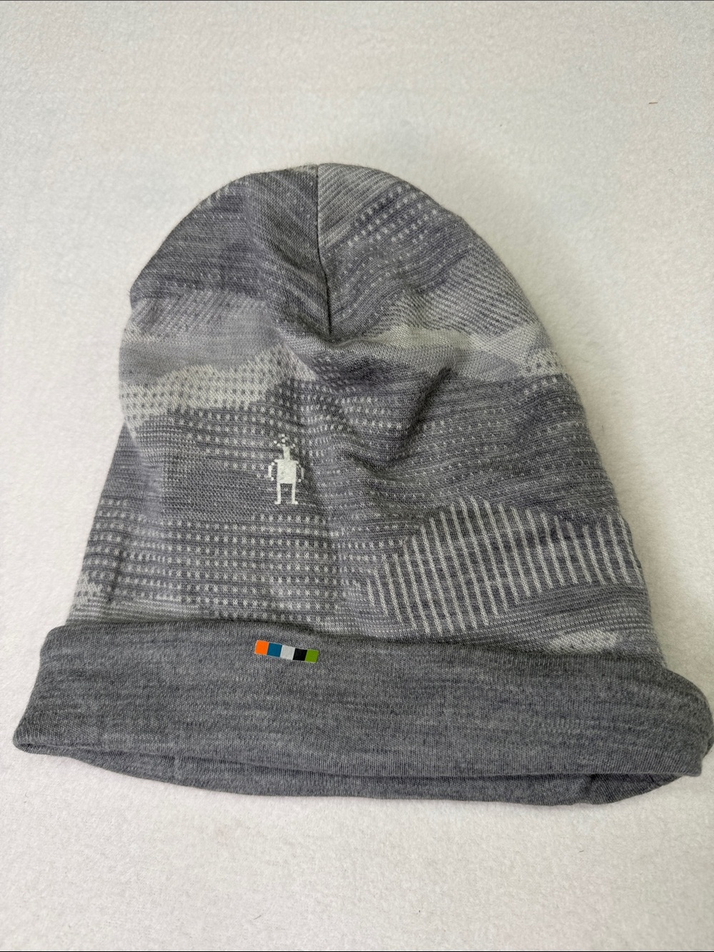 Smartwool Grey Knit Beanie Hat Reversible